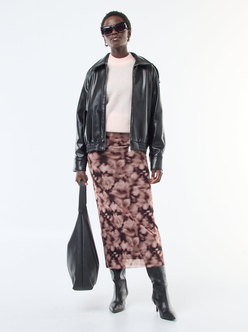 Pull doux en mohair et laine Rose - Kiabi