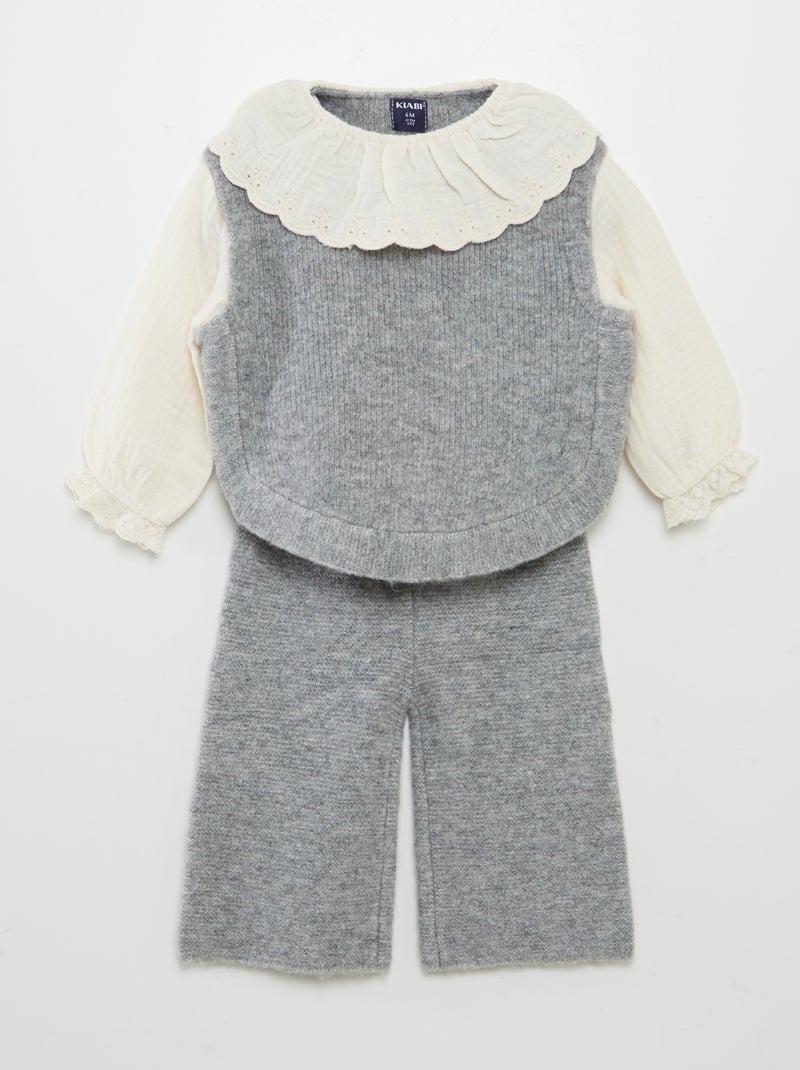 Pull doux et chaud sans manches Gris - Kiabi