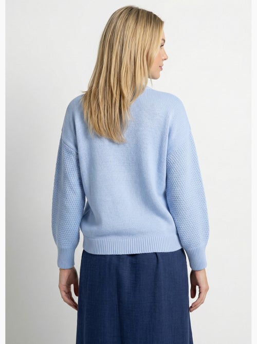 Pull doux fleurs brodées col rond - Afibel - Kiabi