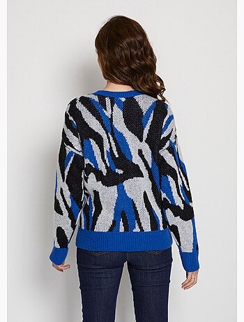 Pull doux jacquard maille poilue - Afibel