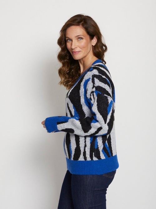 Pull doux jacquard maille poilue - Afibel - Kiabi