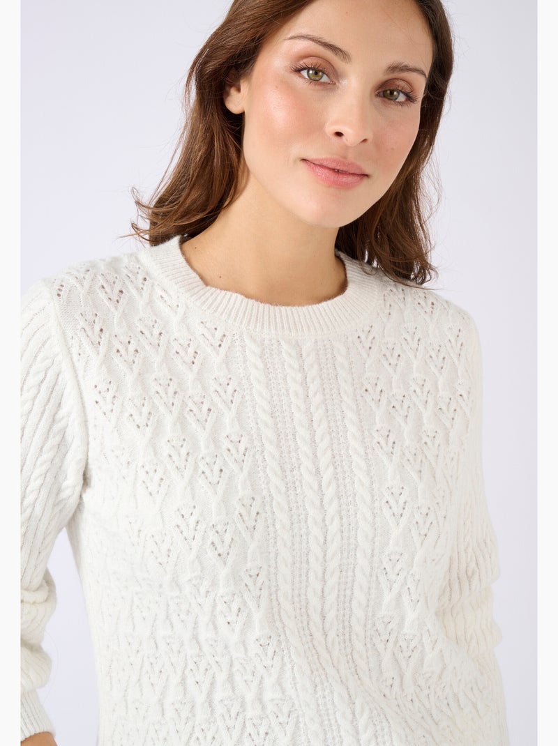 Pull doux jeu de maille Thermolactyl - Damart Blanc - Kiabi