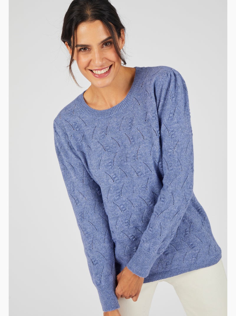 Pull doux jeu de maille Thermolactyl - Damart Bleu - Kiabi