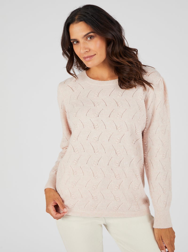 Pull doux jeu de maille Thermolactyl - Damart Rose - Kiabi