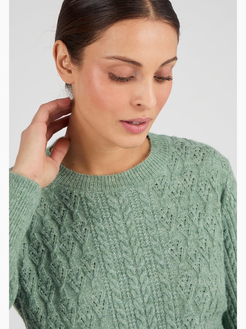Pull doux jeu de maille Thermolactyl - Damart Vert - Kiabi