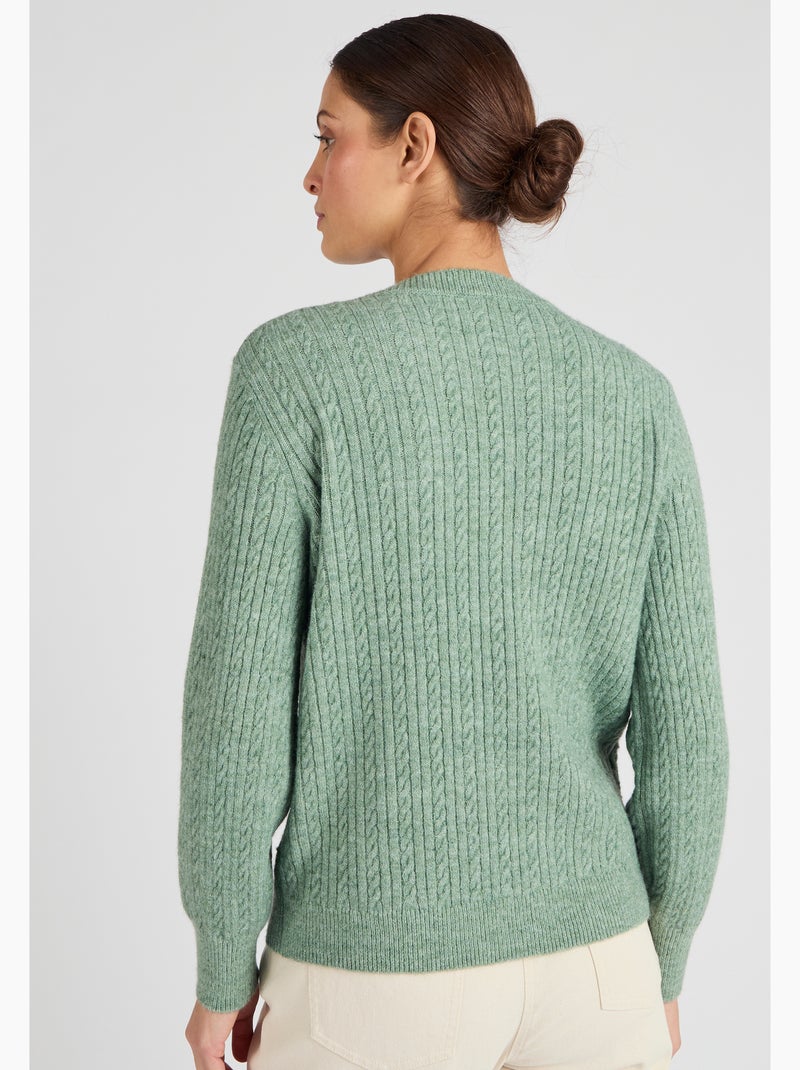 Pull doux jeu de maille Thermolactyl - Damart Vert - Kiabi
