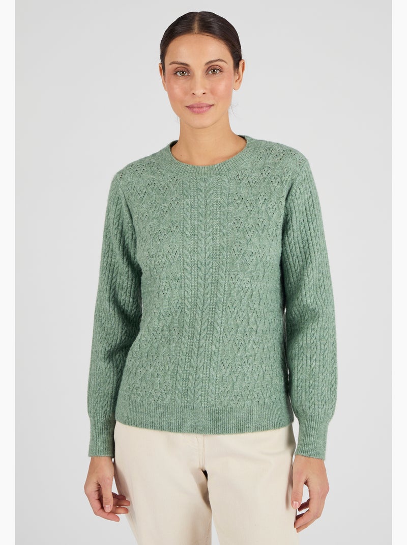 Pull doux jeu de maille Thermolactyl - Damart Vert - Kiabi