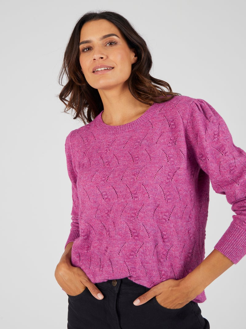 Pull doux jeu de maille Thermolactyl - Damart Violet - Kiabi