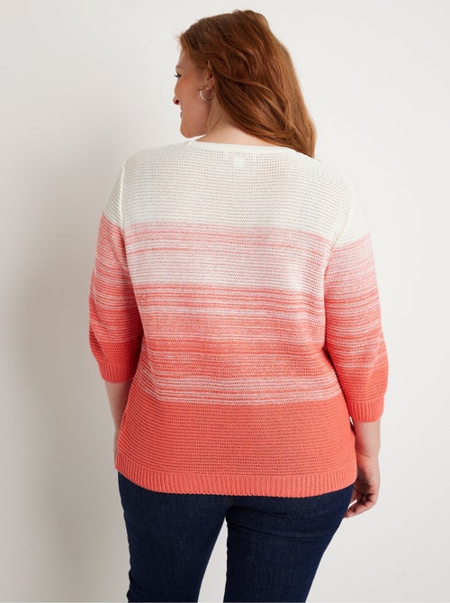 Pull doux manches 3/4 coton - Kiabi