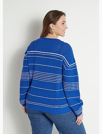 Pull doux rayé col rond esprit marinière - Afibel