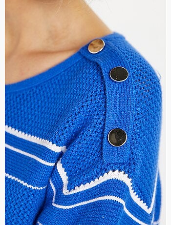 Pull doux rayé col rond esprit marinière - Afibel