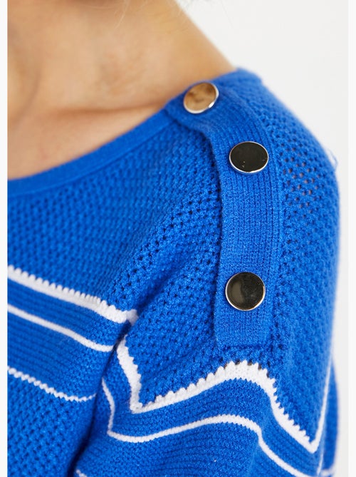 Pull doux rayé col rond esprit marinière - Afibel - Kiabi