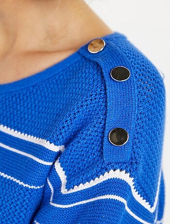 Pull doux rayé col rond esprit marinière - Afibel