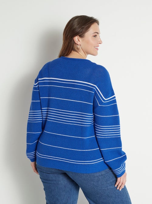 Pull doux rayé col rond esprit marinière - Afibel - Kiabi