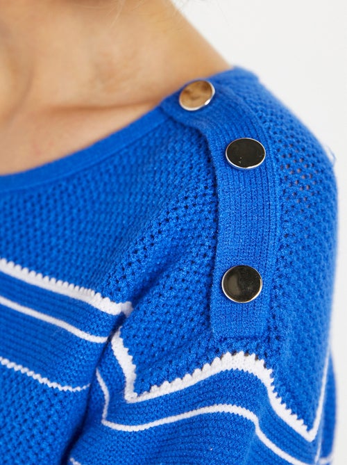 Pull doux rayé col rond esprit marinière - Afibel - Kiabi