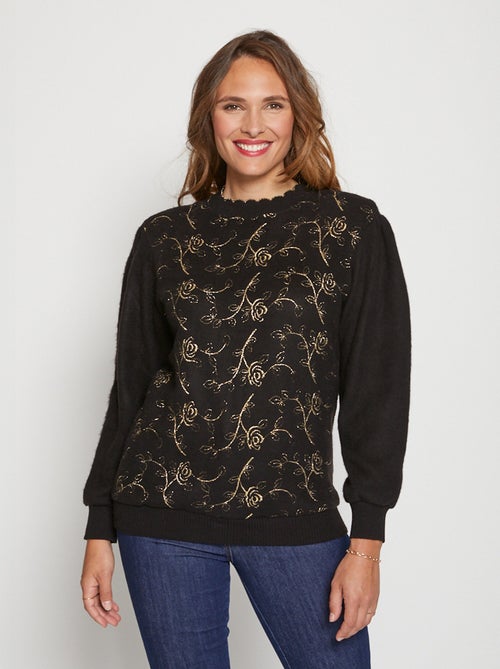 Pull doux scintillant col rond - Afibel - Kiabi