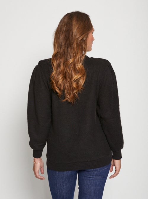 Pull doux scintillant col rond - Kiabi