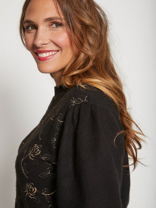 Pull doux scintillant col rond - Kiabi