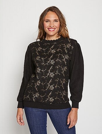 Pull doux scintillant col rond
