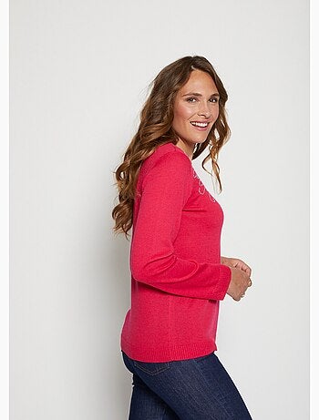 Pull doux strass col montant - Afibel