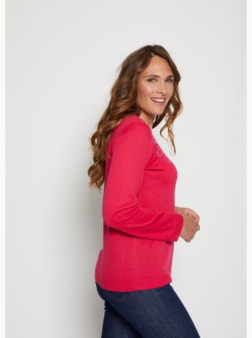 Pull doux strass col montant - Afibel - Kiabi