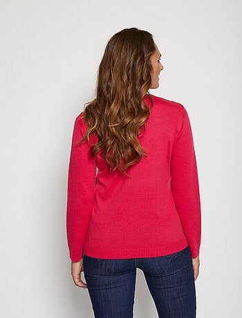 Pull doux strass col montant