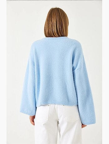 Pull doux surdimensionné à manches larges et duveteux lucci