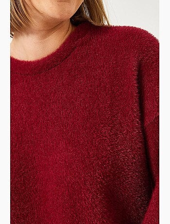 Pull doux surdimensionné à manches larges et duveteux lucci