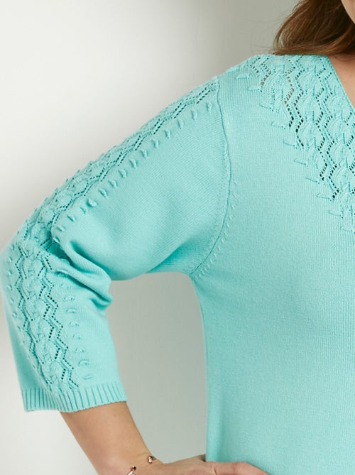 Pull doux uni col rond maille fantaisie - Afibel - Kiabi Pull doux uni col rond maille fantaisie - Afibel - Kiabi