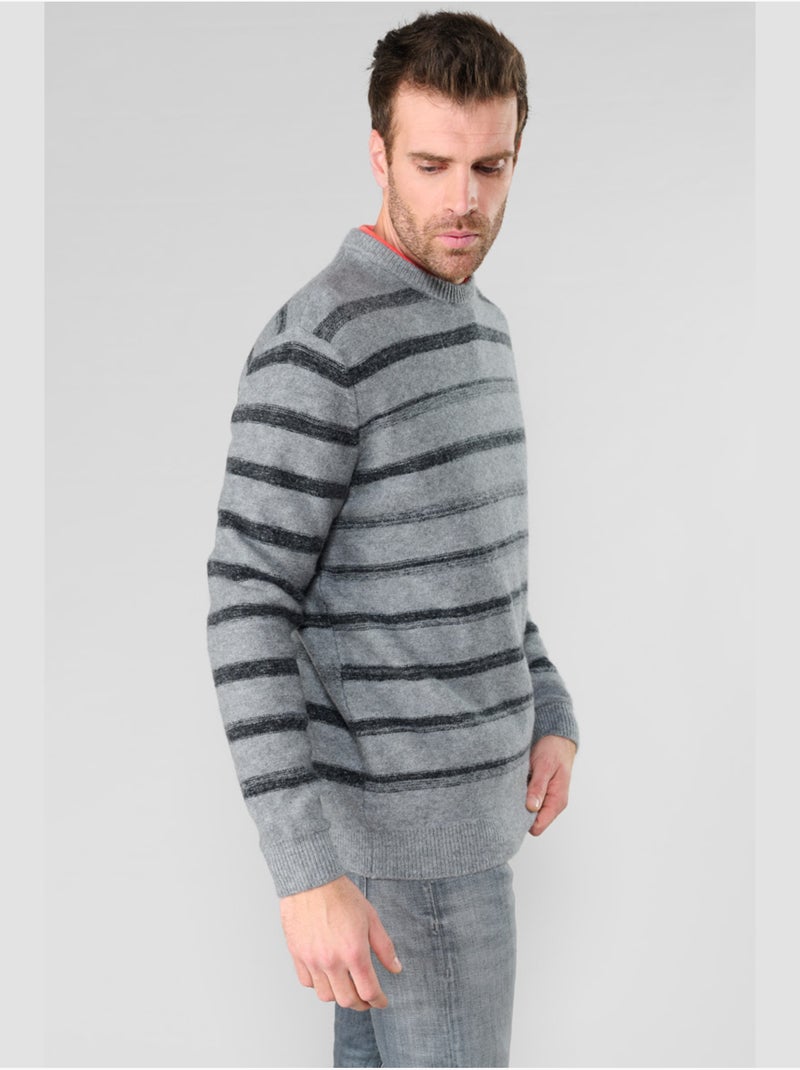 Pull dunite 'le temps des cerises' Gris - Kiabi