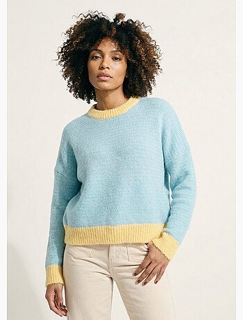 Pull duveteux rayé pastel forme loose - AFIBEL