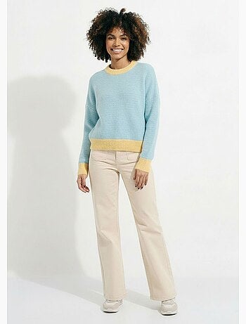 Pull duveteux rayé pastel forme loose - AFIBEL