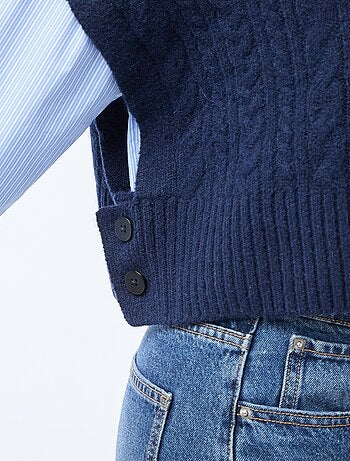 Pull effet 2-en-1 pull + chemise