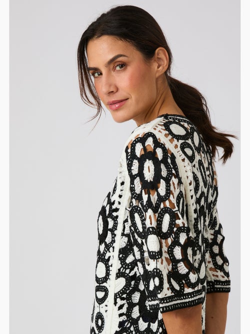 Pull effet crochet bicolore - Damart - Kiabi Pull effet crochet bicolore - Damart - Kiabi