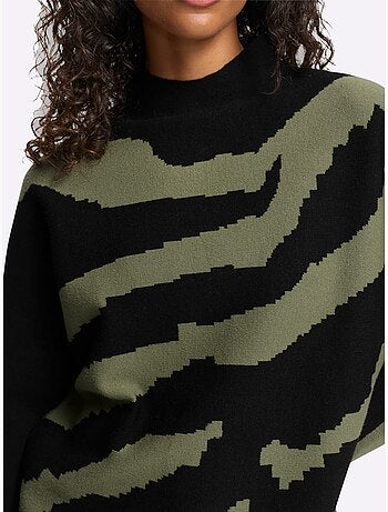 Pull élégant motif jacquard - taille standard - helline