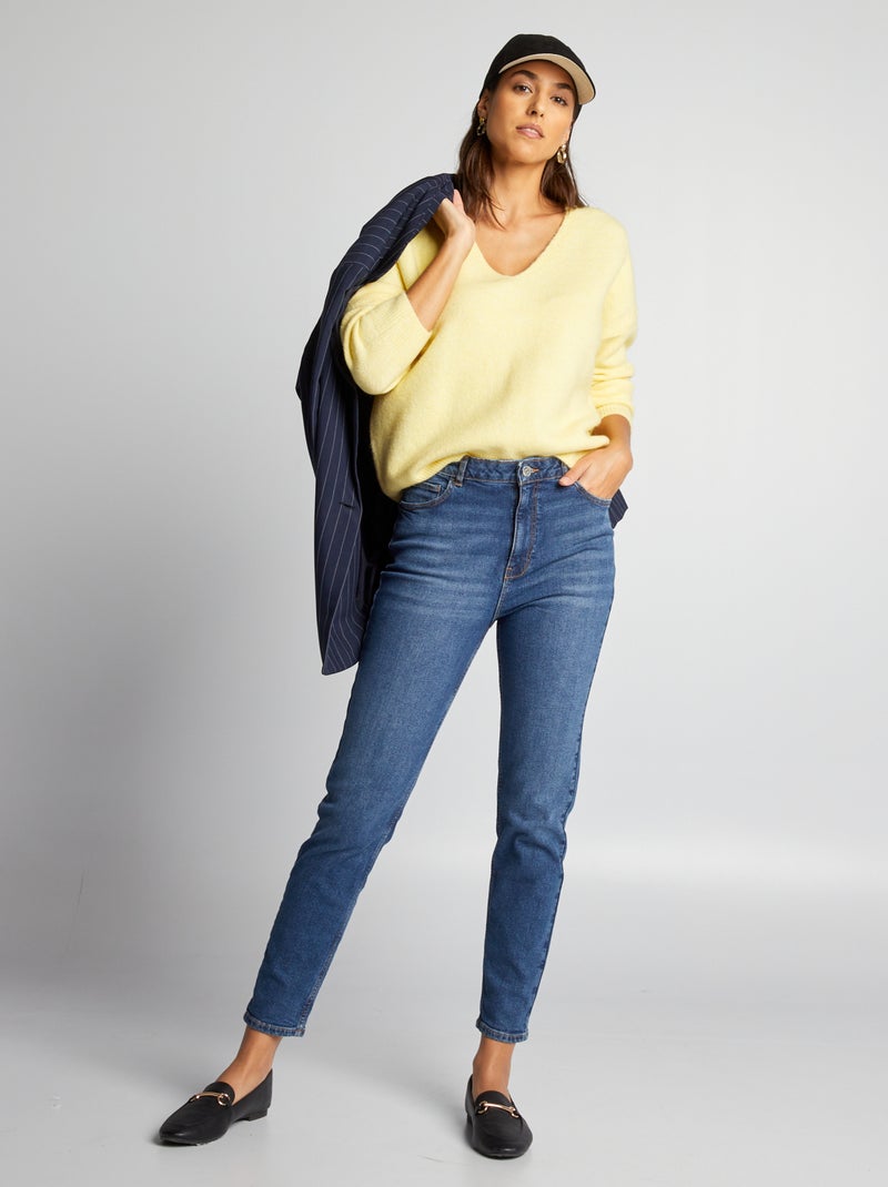 Pull emmanchures descendues Jaune - Kiabi