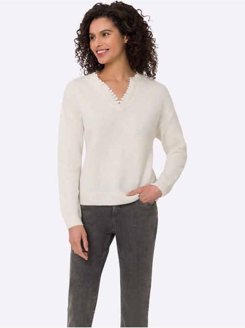 Pull Empiècement En Dentelle Délicat - Taille Standard - Helline - Kiabi