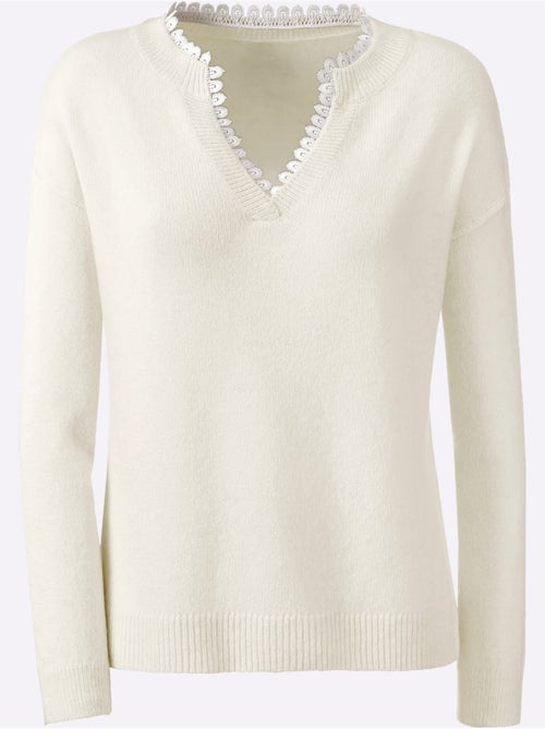 Pull Empiècement En Dentelle Délicat - Taille Standard - Helline - Kiabi