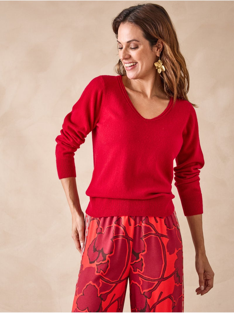 Pull en cachemire - DAXON Rouge - Kiabi
