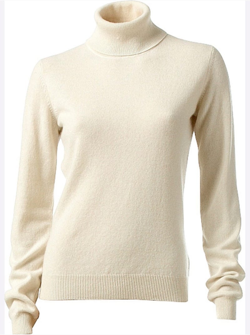 Pull en cachemire - taille standard - helline Blanc cassé - Kiabi