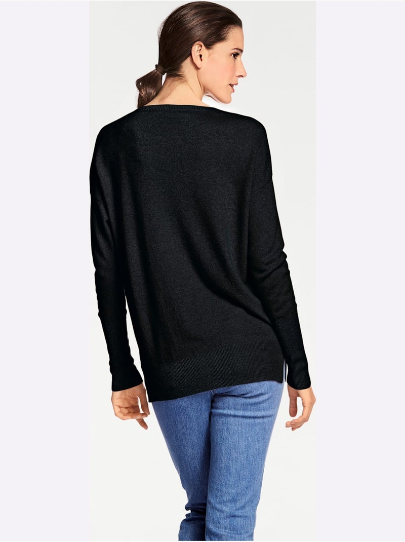 Pull En Cachemire - Taille Standard - Helline Noir - Kiabi