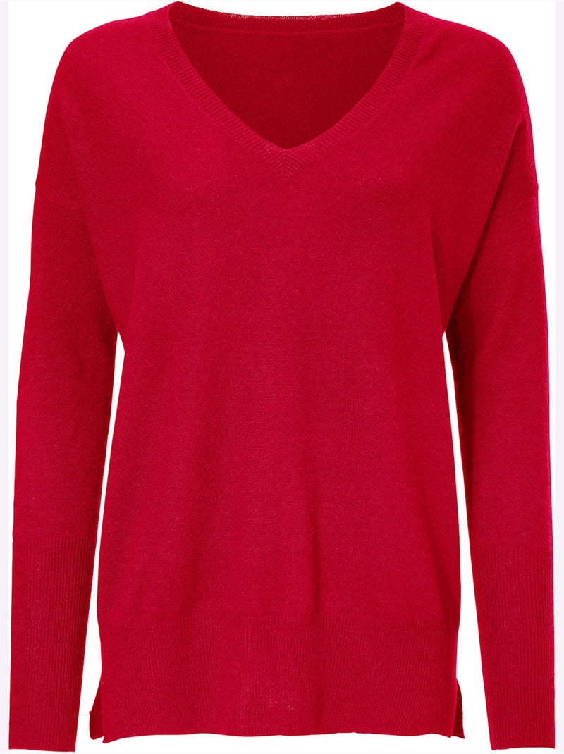 Pull En Cachemire - Taille Standard - Helline Rouge - Kiabi