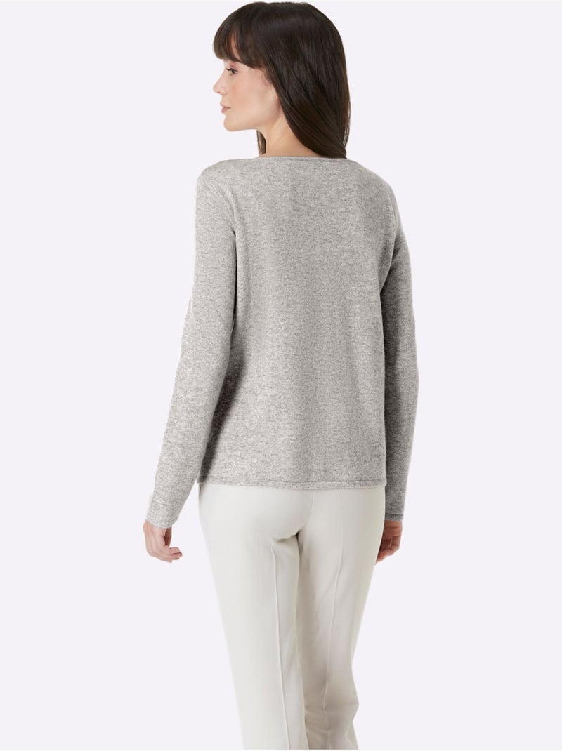 Pull En Cachemire 100% Cachemire - Taille Standard - Helline Gris Ecru - Kiabi
