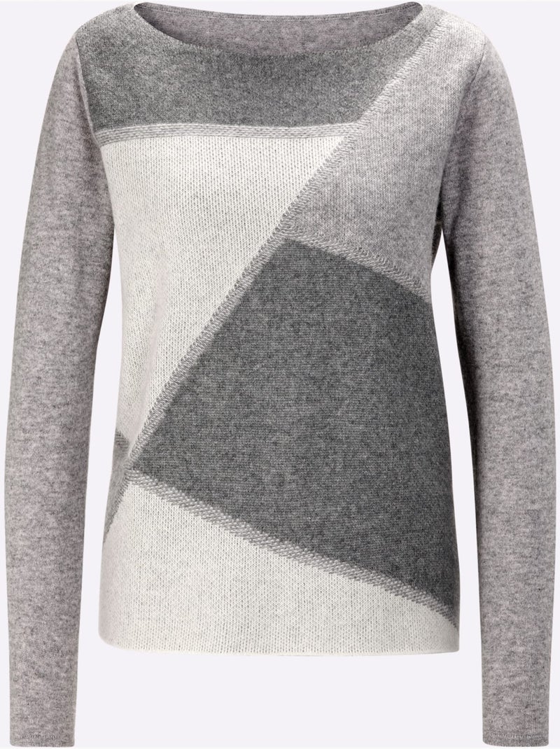 Pull En Cachemire 100% Cachemire - Taille Standard - Helline Gris Ecru - Kiabi