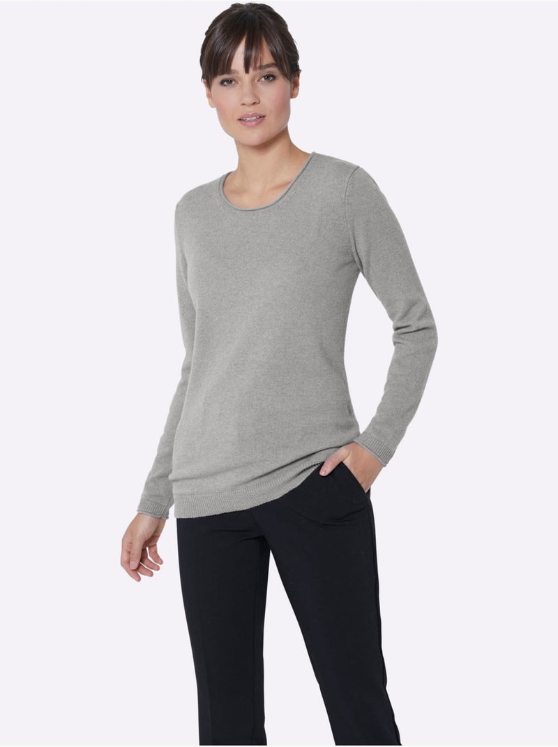 Pull En Cachemire Pur Cachemire - Taille Standard - Witt Gris chiné - Kiabi