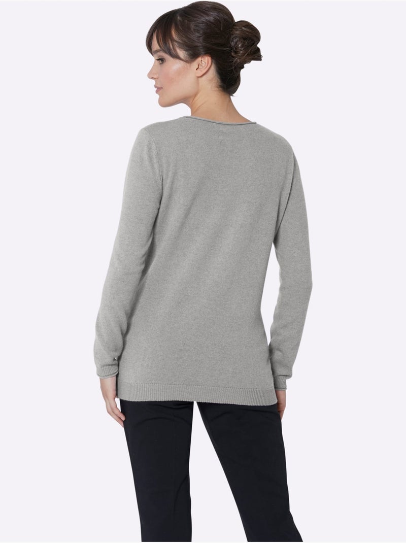 Pull En Cachemire Pur Cachemire - Taille Standard - Witt Gris chiné - Kiabi