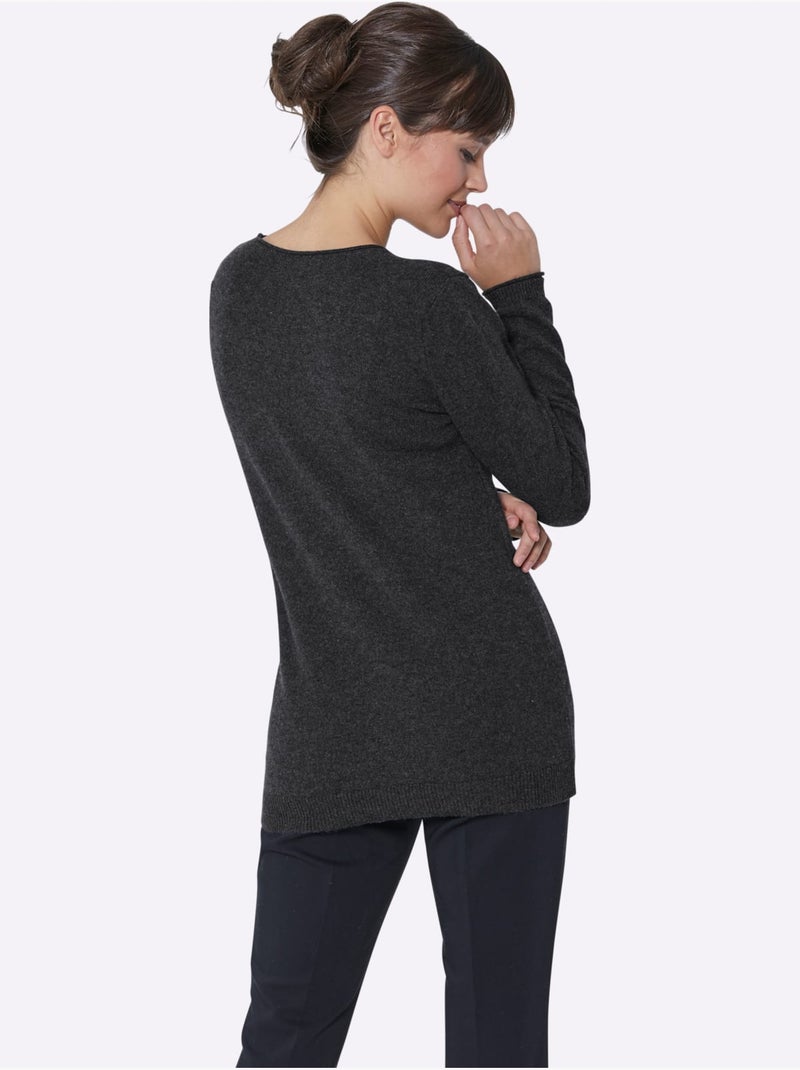 Pull En Cachemire Pur Cachemire - Taille Standard - Witt Noir Gris anthracite - Kiabi