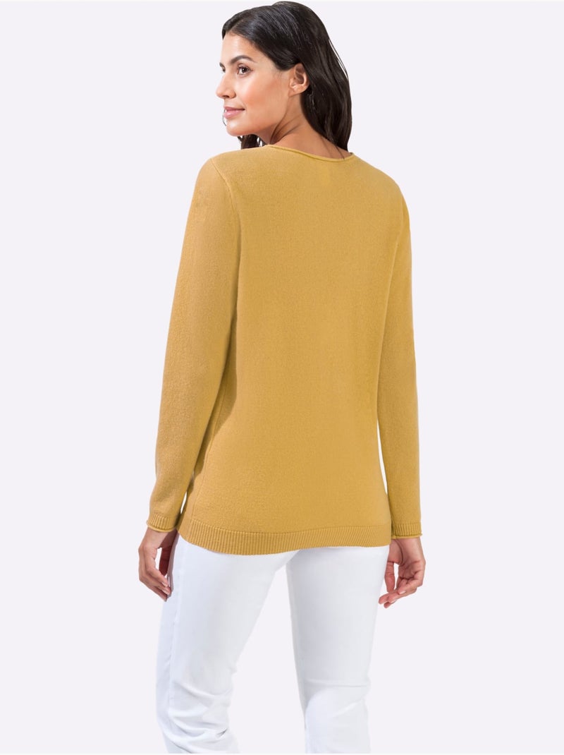 Pull En Cachemire Pur Cachemire - Taille Standard - Witt Ocre - Kiabi