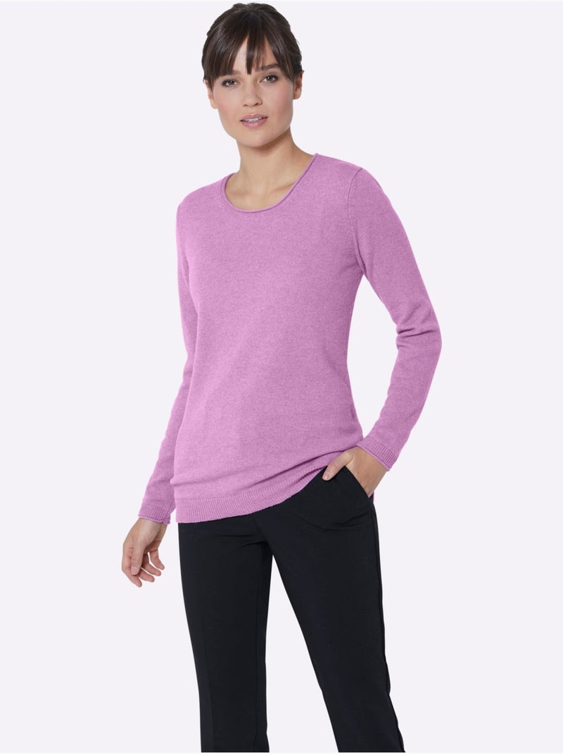 Pull En Cachemire Pur Cachemire - Taille Standard - Witt Parme - Kiabi