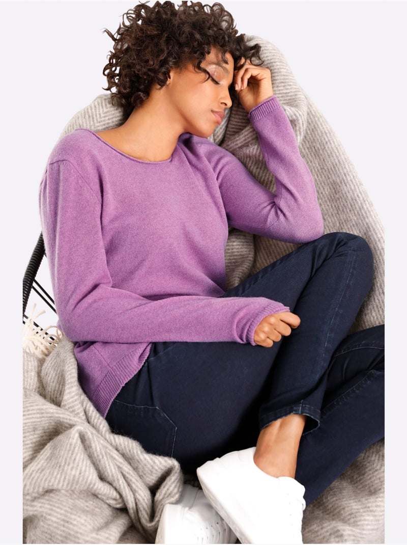 Pull En Cachemire Pur Cachemire - Taille Standard - Witt Parme - Kiabi